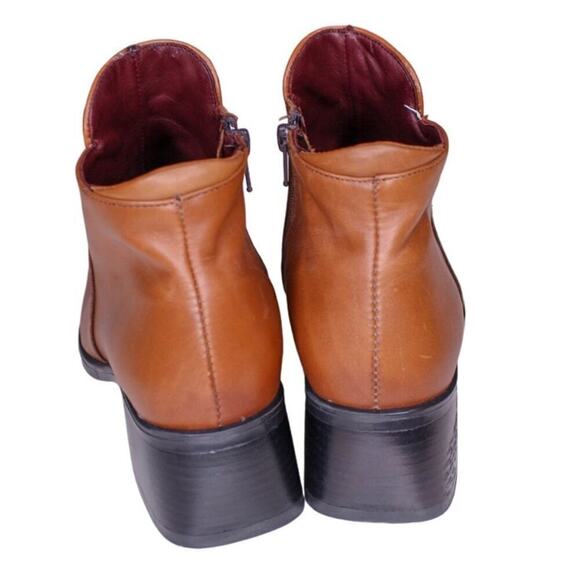 Santana Canada Women's Ankle Boot Brown Leather Chunky Block Heel 6.5M - Picture 4 of 6